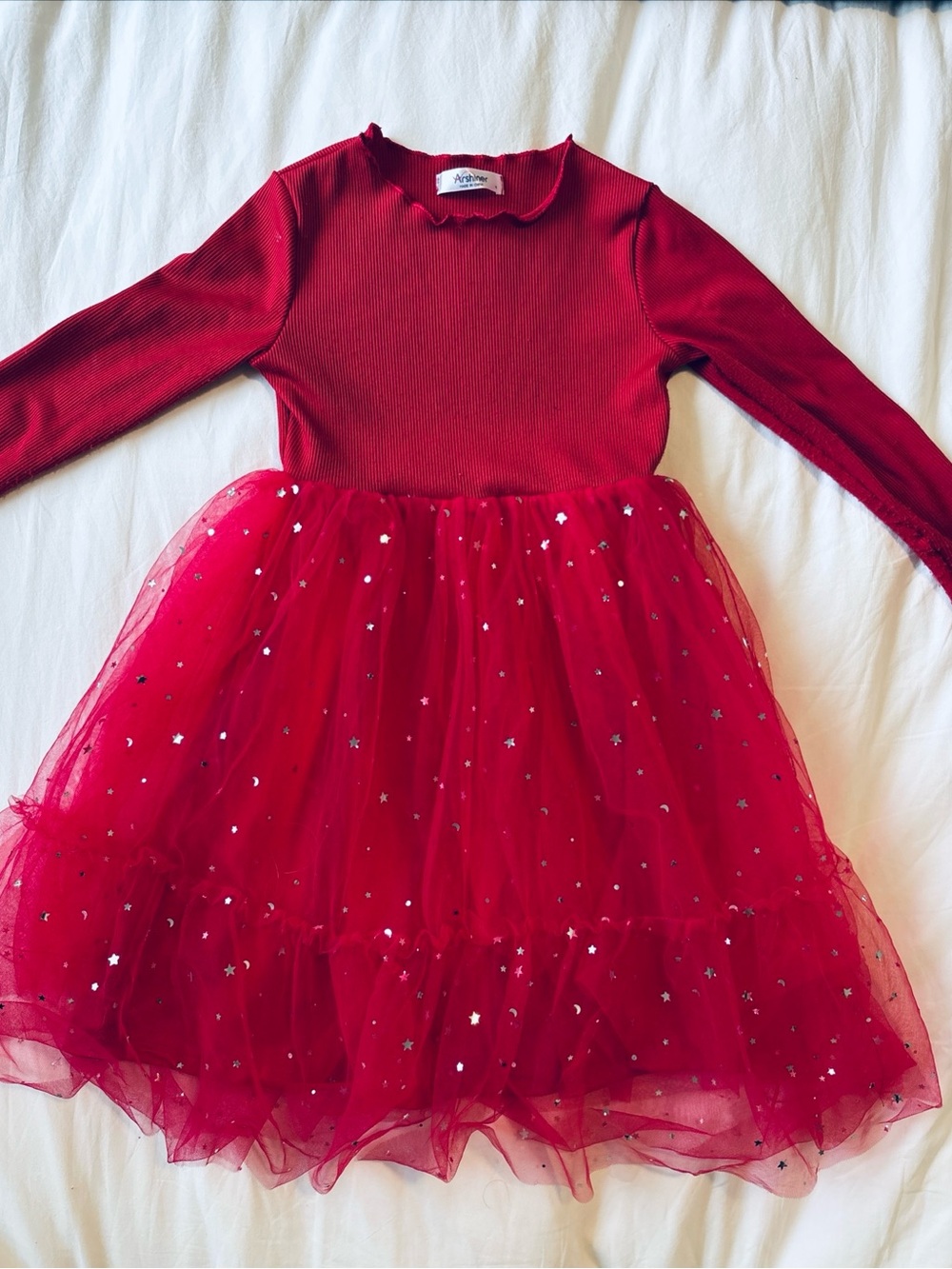 Girls Red Tulle Star Dance Dress - Kids Costume